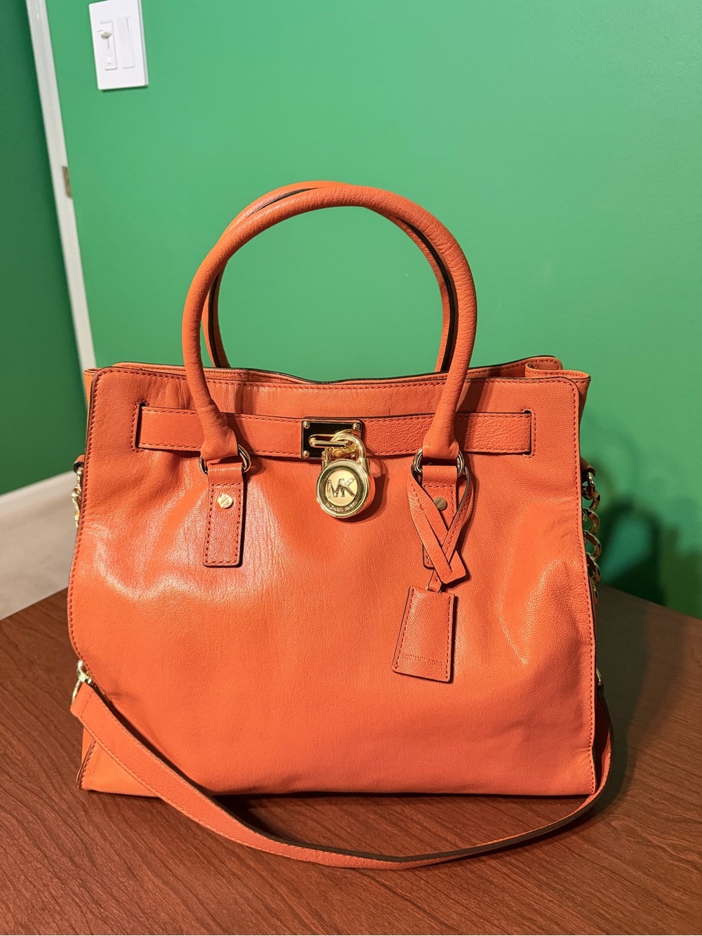 🍂 Michael Kors Hamilton Bag – Gorgeous Orange + Dust Bag Included 🍂